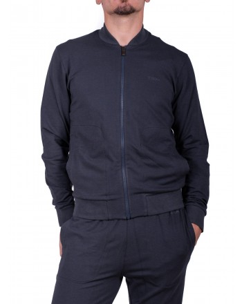ERMENEGILDO ZEGNA - Cotton and Modal Zipper Sweatshirt - Blue