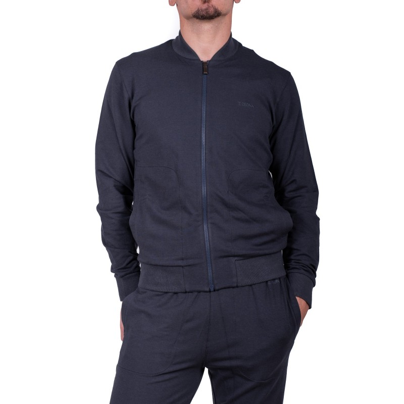 ERMENEGILDO ZEGNA - Cotton and Modal Zipper Sweatshirt - Blue