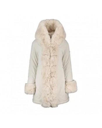 FREEDOMDAY - Coat with Faux Fur Inserts Huvi - Pearl