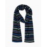GALLO - Scarf unisex fleece black stripes multicolor - Blue Typhoon