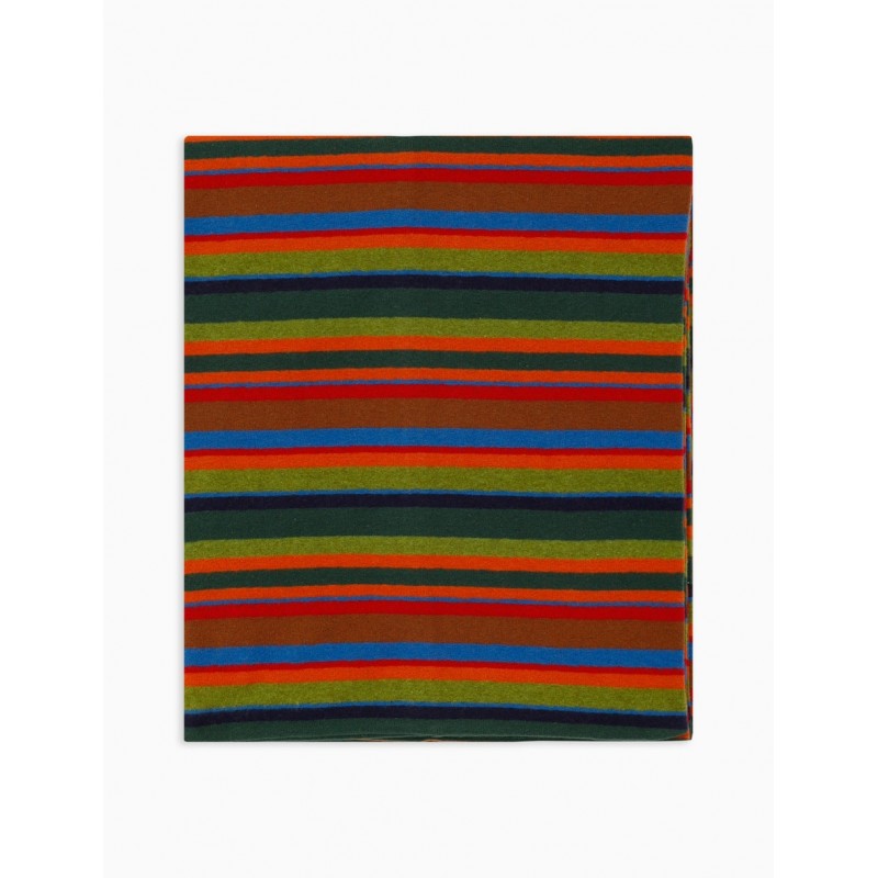 GALLO - Unisex fleece scarf black stripes multicolor - Eucalyptus/Copper