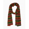 GALLO - Unisex fleece scarf black stripes multicolor - Eucalyptus/Copper