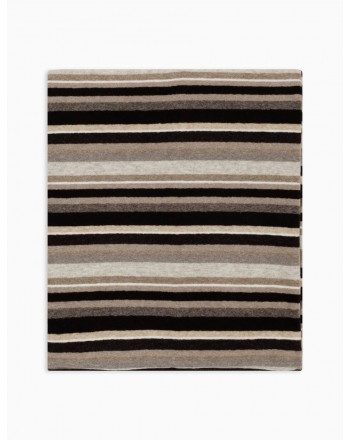 GALLO - Scarf unisex fleece black stripes multicolor - Black/Cream
