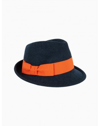 GALLO - Felt Hat - Navy/Orange