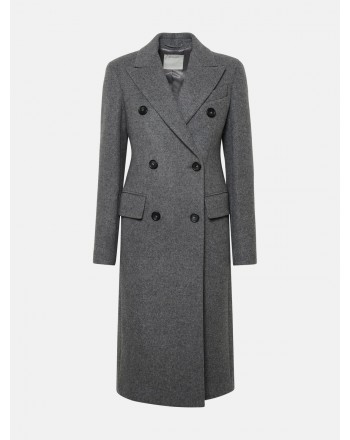 SPORTMAX - ADUA - Wool and Cashmere Coat - Blended Grey