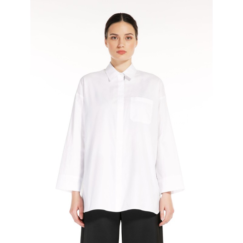 S MAX MARA - SYLVIE Oxford Cotton Shirt - White