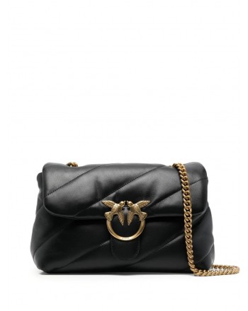 PINKO - LOVE PUFF CLASSIC CL Leather Bag - Black/Gold