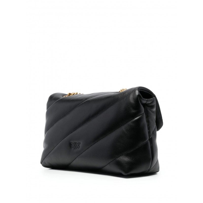 PINKO - LOVE PUFF CLASSIC CL Leather Bag - Black/Gold