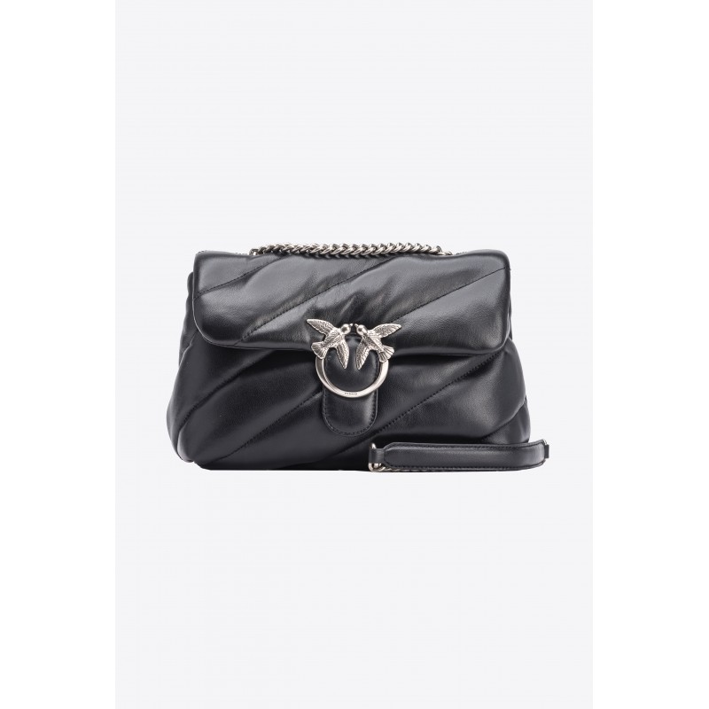 PINKO - LOVE PUFF CLASSIC CL Leather Bag - Black/Silver