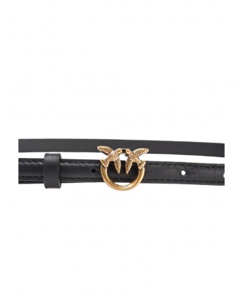PINKO - LOVE BERRY H1 Leather Belt - Black
