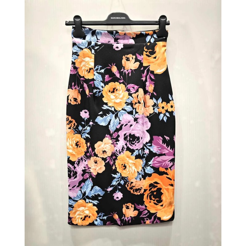 MARCOBOLOGNA - Midi Lenght Skirt - Flower Orange