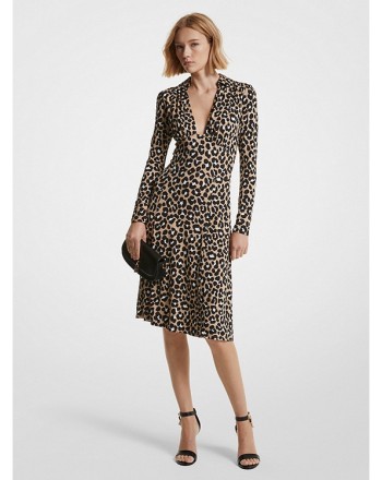MICHAEL by MICHAEL KORS - Leopard Patterned Dress - Khaki/Black