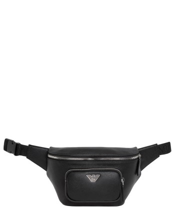 EMPORIO ARMANI - Regenerated Leather Fancy Bag - Black