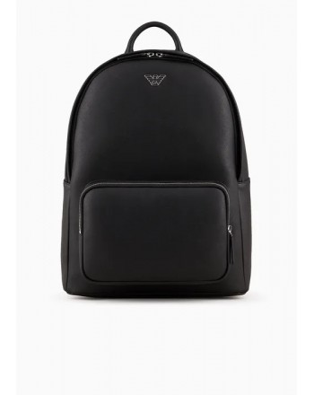 EMPORIO ARMANI - Roundshape Regenerated Leather Backpack - Black