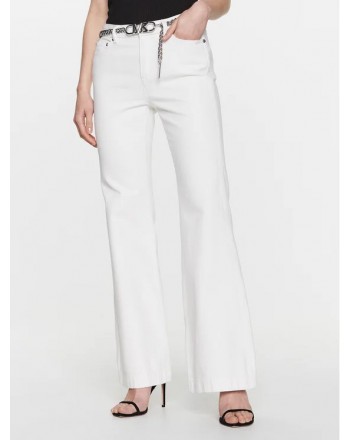 MICHAEL by MICHAEL KORS -  Flaired Jeans with Logo Belt - Bone