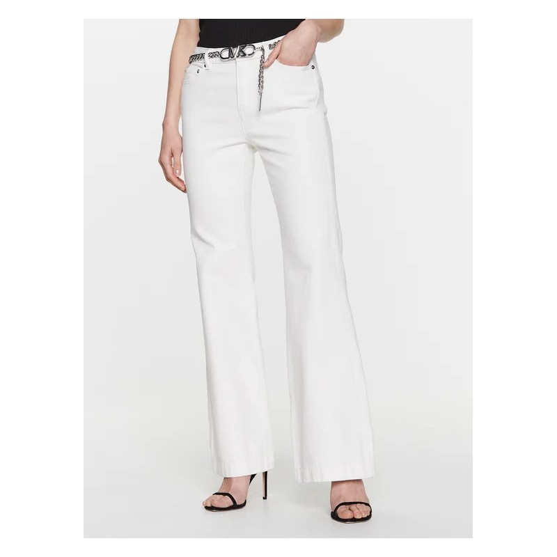 MICHAEL by MICHAEL KORS -  Flaired Jeans with Logo Belt - Bone