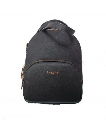 GAELLE - Faux Leather Backpack - Black