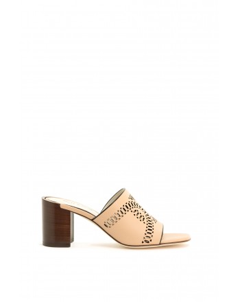 TOD'S - Leather Perforated Sabot - Primer Rose
