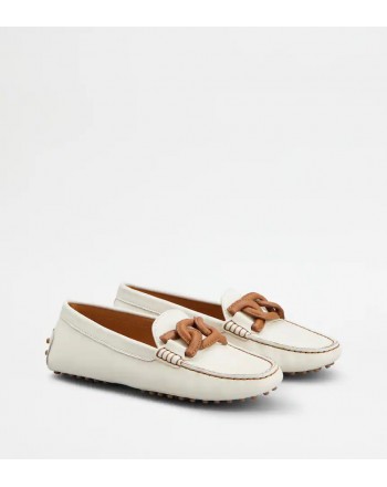 TOD'S - Leather Chain Gums Loafers - Mousse