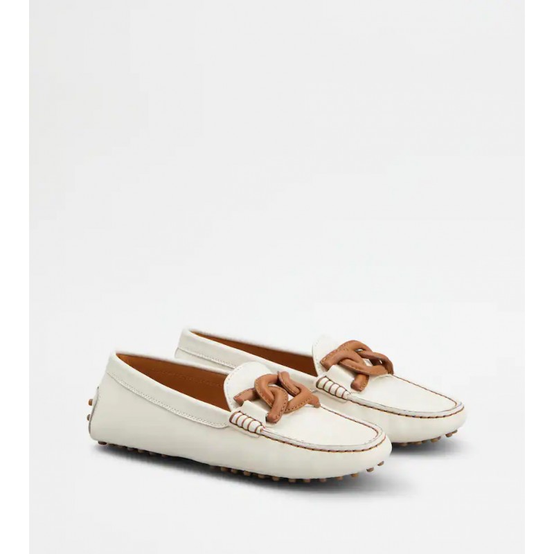 TOD'S - Leather Chain Gums Loafers - Mousse