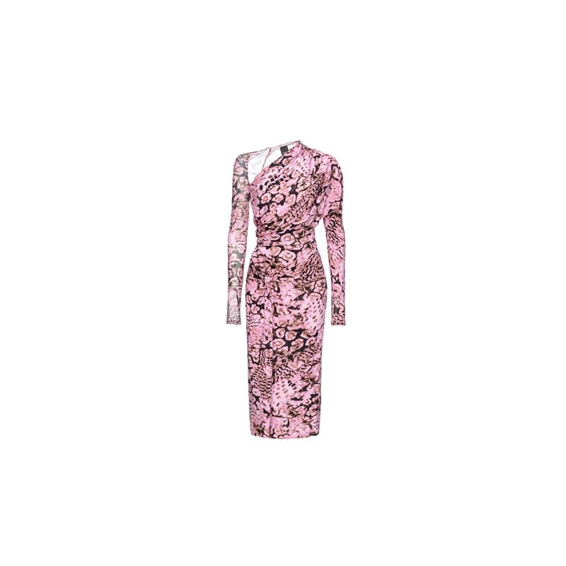 PINKO - ARTEMIDE Jersey Dress - Pink/Black/Beige