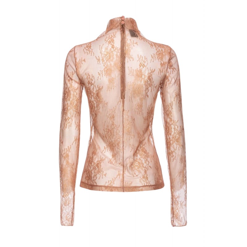 PINKO - TRAMINER Lace Top - Nude/Gold