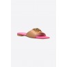 PINKO - FLAT Leather Slippers - Bisquit