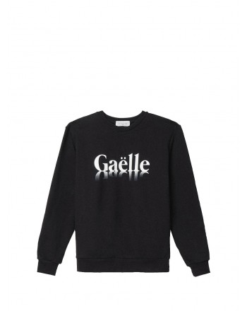 GAELLE - Cotton Logo Fleece - Black