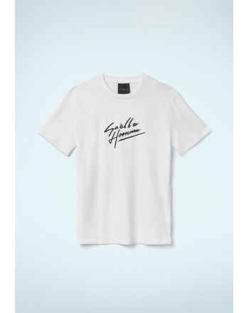 GAELLE - T-Shirt in Cotone Stampa Logo -Bianco