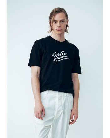 GAELLE - Logo Cotton T-Shirt - Black
