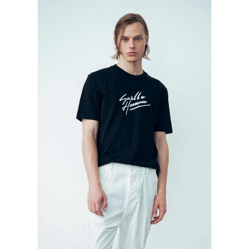 GAELLE - Logo Cotton T-Shirt - Black