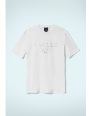 GAELLE - T-Shirt in Cotone Stampa Logo - Bianco