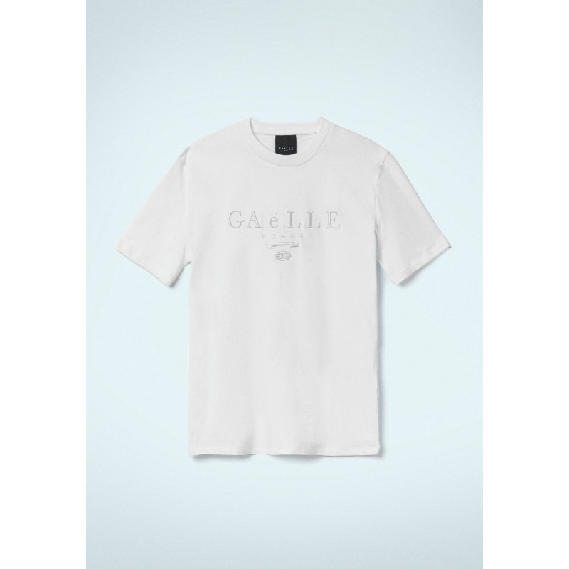 GAELLE - T-Shirt in Cotone Stampa Logo - Bianco