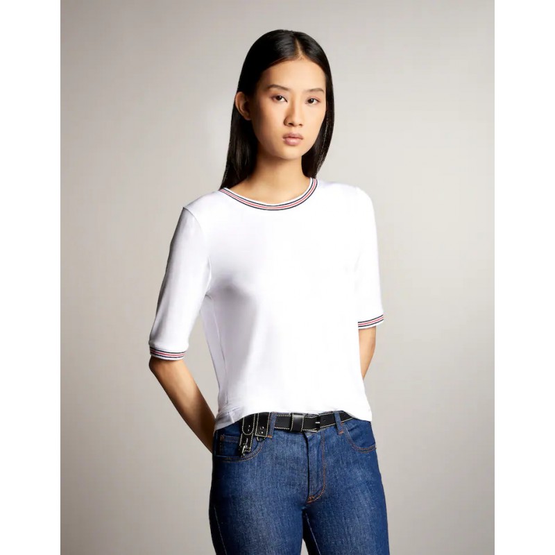 FAY - FLUIDO Jersey  T-Shirt - White