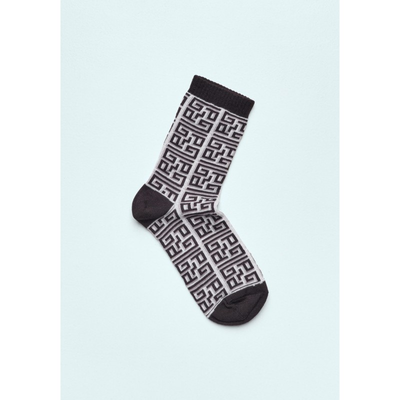 GAELLE - All Over Logo Cotton Socks - Black
