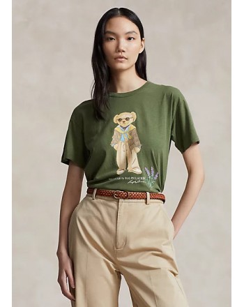 POLO RALPH LAUREN - T-Shirt in Cotone Polo Bear - Olive