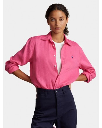 POLO RALPH LAUREN - Camicia in Lino  - Desert Pink