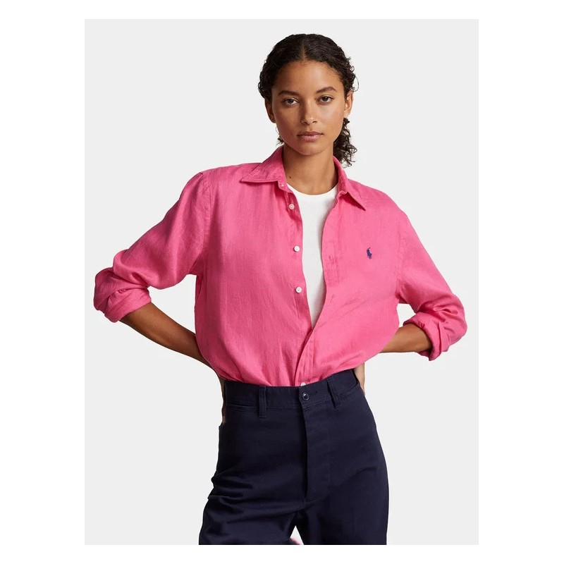 POLO RALPH LAUREN  - Linen Shirt - Desert Pink