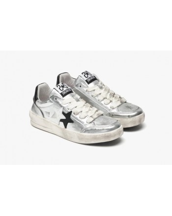 2 STAR  - NEW STAR Silver laminated sneakers - Silver