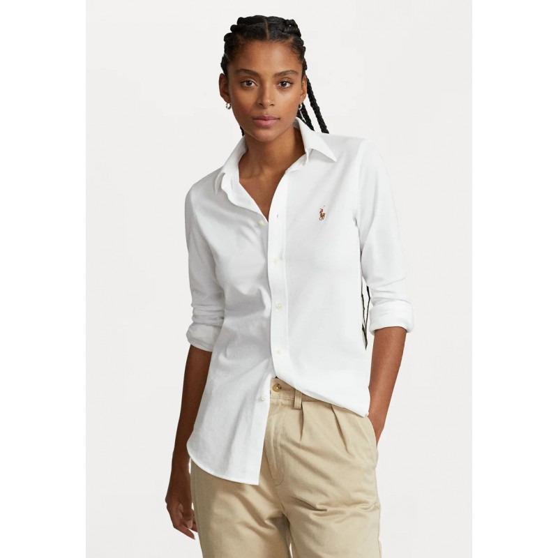 POLO RALPH LAUREN - Camicia Knit in Cotone - Bianco