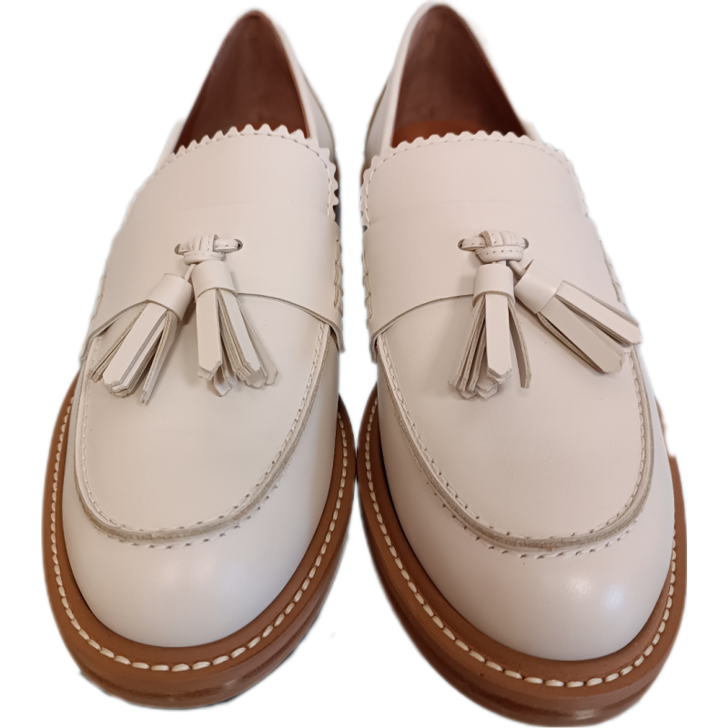 GUGLIELMO ROTTA - PADDY RANCH Leather Loafers - Chalk
