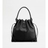 TOD'S - Borsa Sacca Coulisse in Pelle - Nero