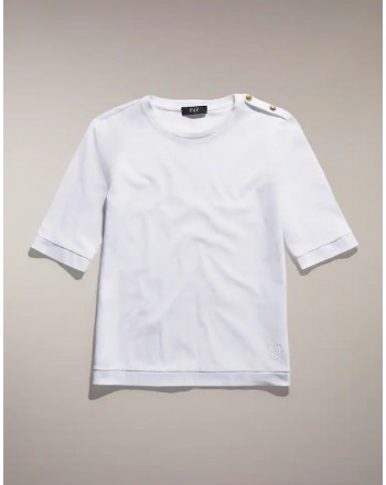 FAY - T-Shirt in Piquet - Bianco