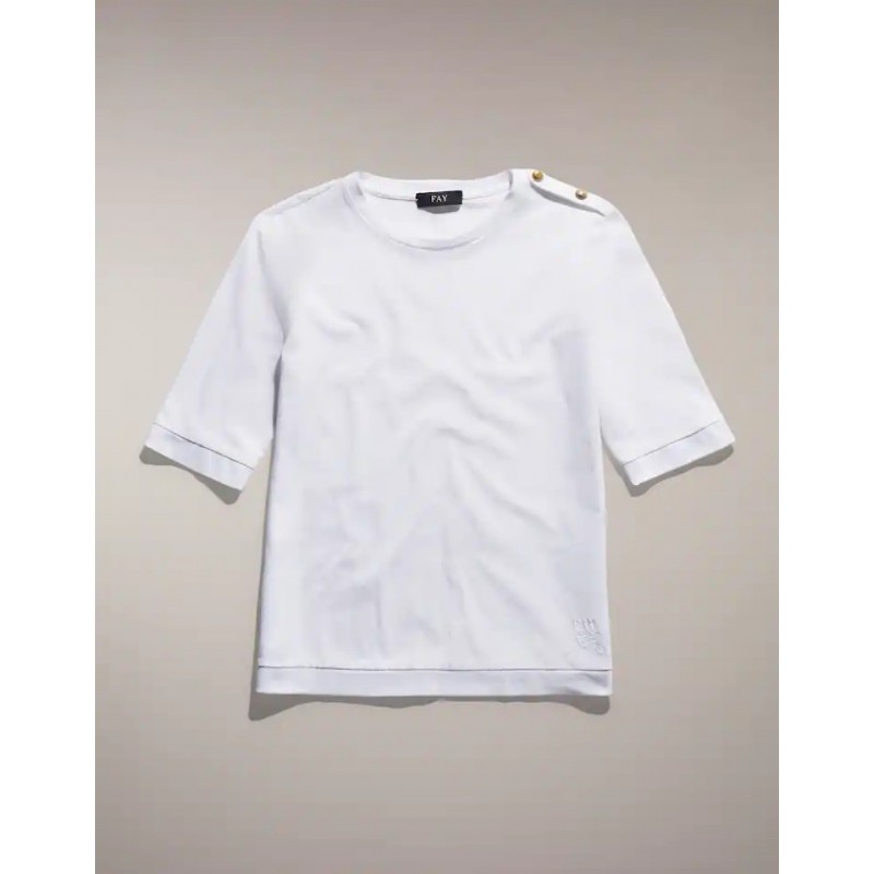 FAY - Piquet T-Shirt - White