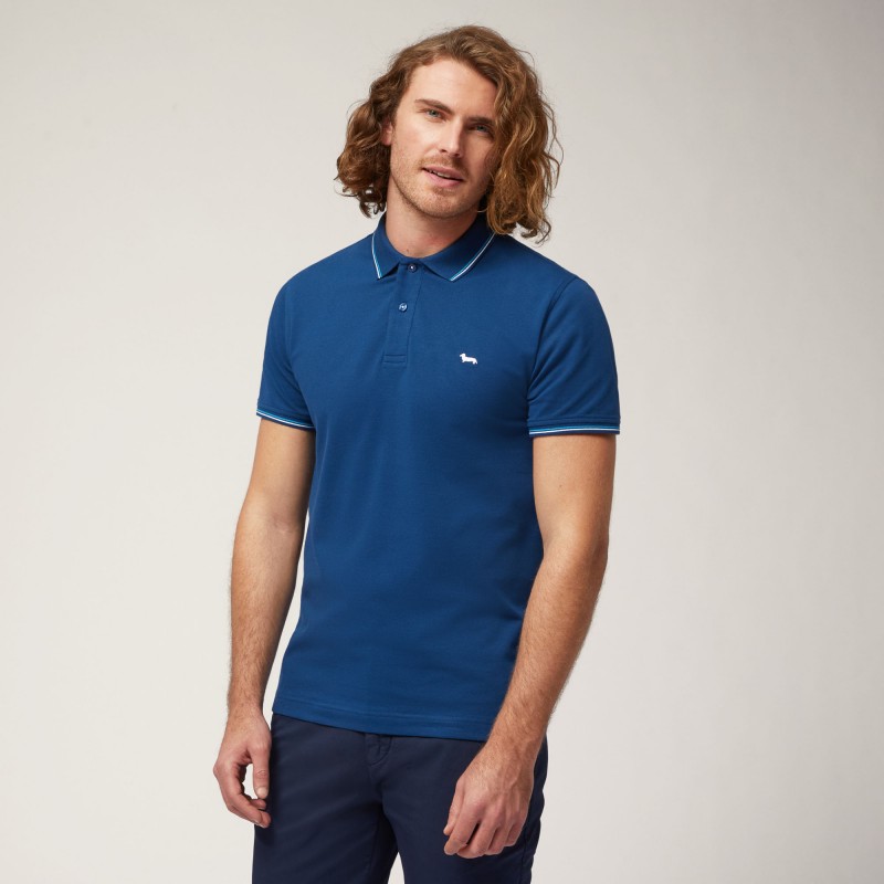 HARMONT AND BLAINE - Cotton Polo Shirt - Light Blue