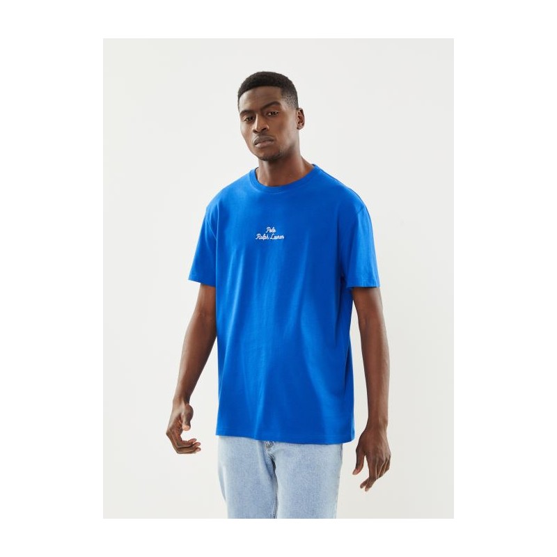 POLO RALPH LAUREN - T-Shirt in Cotone con Logo Ricamato - Blue Saturn