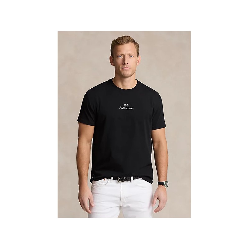 POLO RALPH LAUREN  - Embroiderd Logo T-Shirt - Black