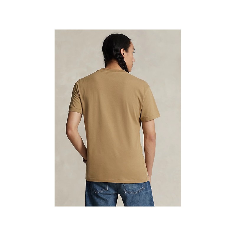 POLO RALPH LAUREN - T-Shirt in Cotone con Logo Ricamato - Desrt Kaki