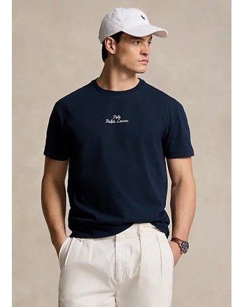 POLO RALPH LAUREN - T-Shirt in Cotone con Logo Ricamato - Aviator Navy