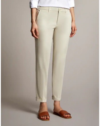 FAY - Smooth Satin Chino Trousers - White